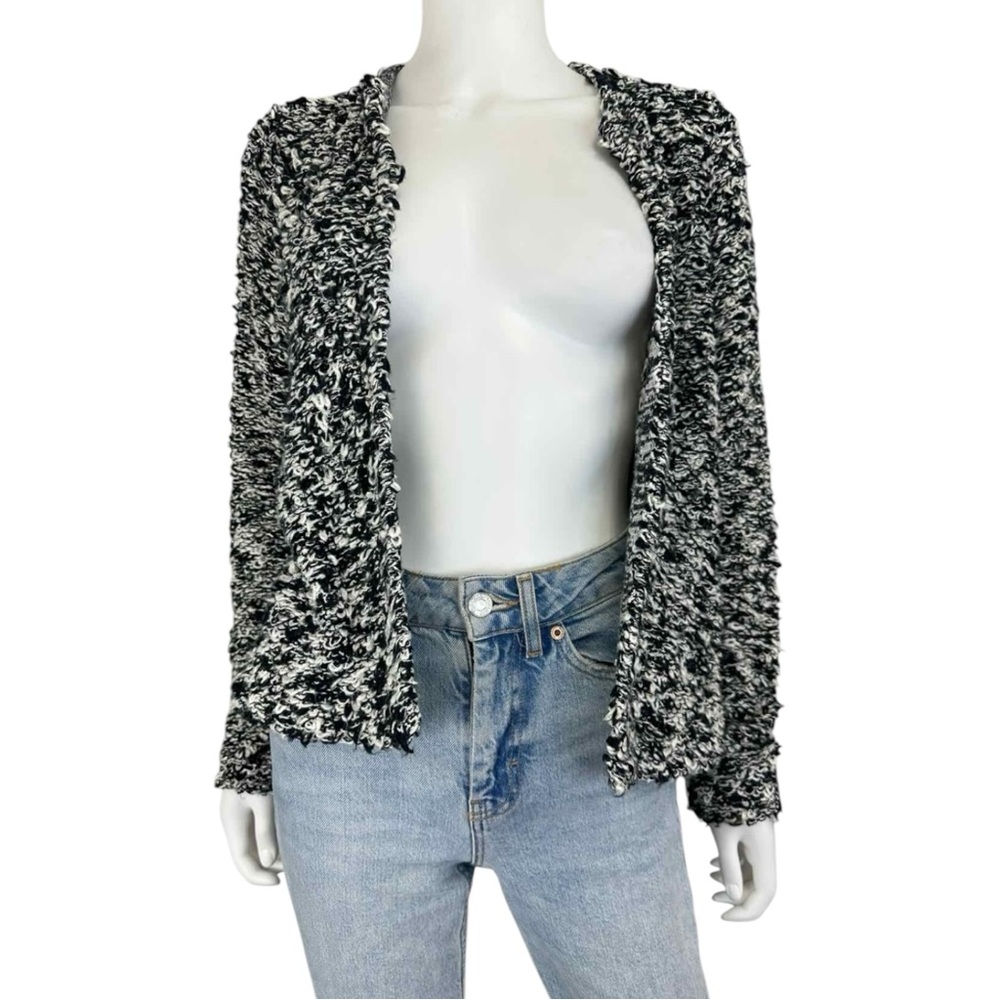 EILEEN FISHER Black and White Textured Cardigan Size XS F0479